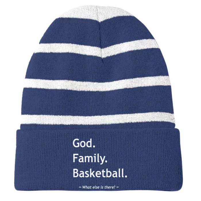 Christian God Family Basketball Jesus Christ Christianity Striped Beanie with Solid Band