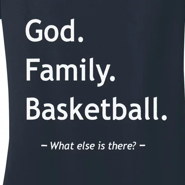 Christian God Family Basketball Jesus Christ Christianity Women's V-Neck T-Shirt