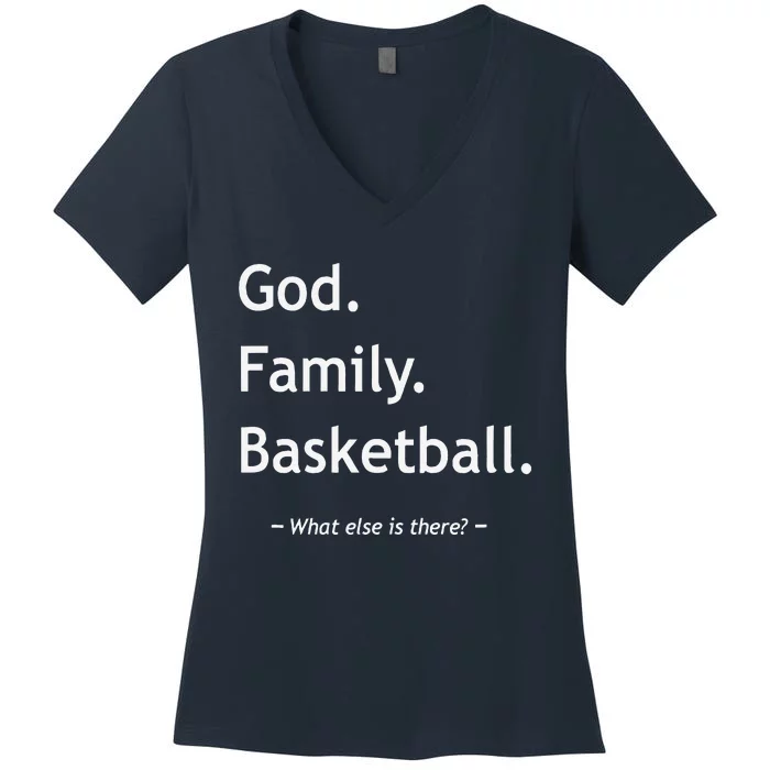 Christian God Family Basketball Jesus Christ Christianity Women's V-Neck T-Shirt