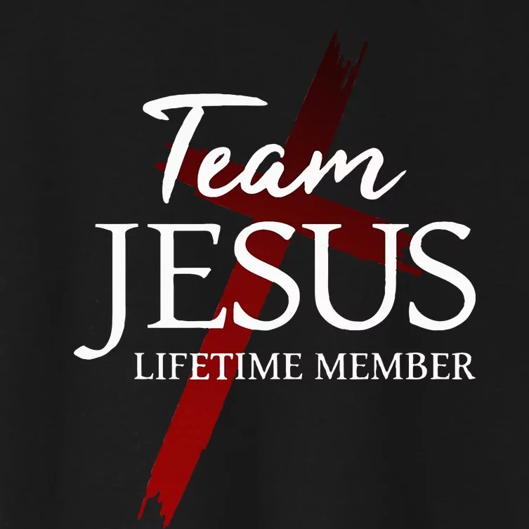 Christian God Faith Lifetime Member Team Jesus Women's Crop Top Tee