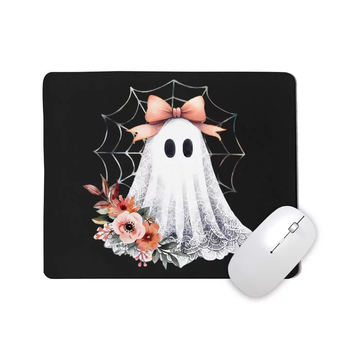 Cute Ghost Floral Coquette Halloween Lace Ghost Women Mousepad