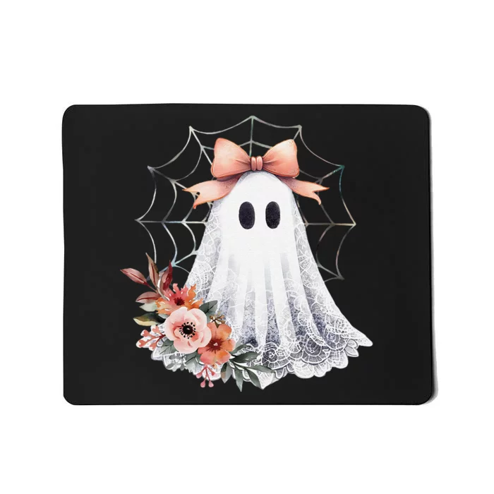 Cute Ghost Floral Coquette Halloween Lace Ghost Women Mousepad