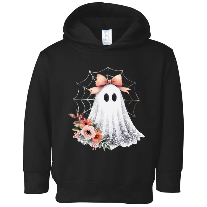 Cute Ghost Floral Coquette Halloween Lace Ghost Women Toddler Hoodie