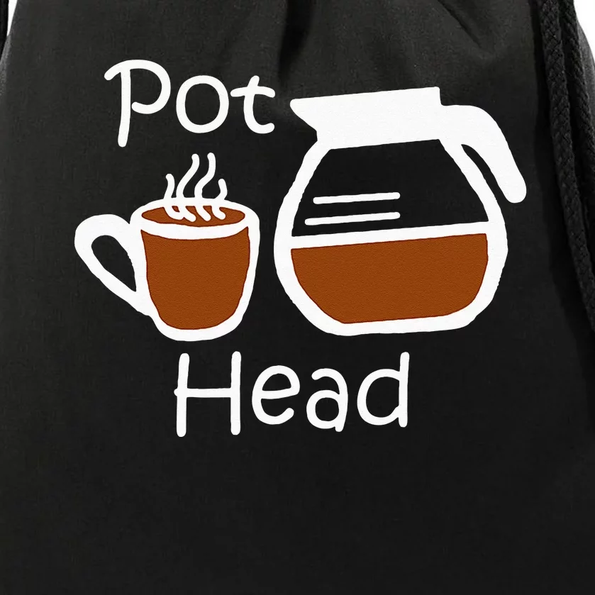 Coffee Gift Funny Coffee Pot Head Coffee Lovers Drawstring Bag