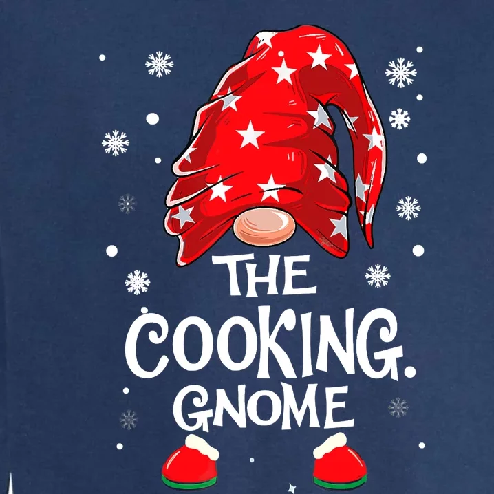 Cooking Gnome Funny Chef Matching Family Christmas Pajama Garment-Dyed Sweatshirt