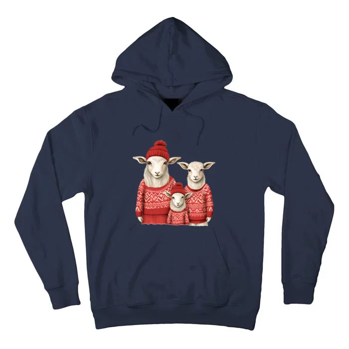 Christmas Goat Family Matching Outfit Tall Hoodie