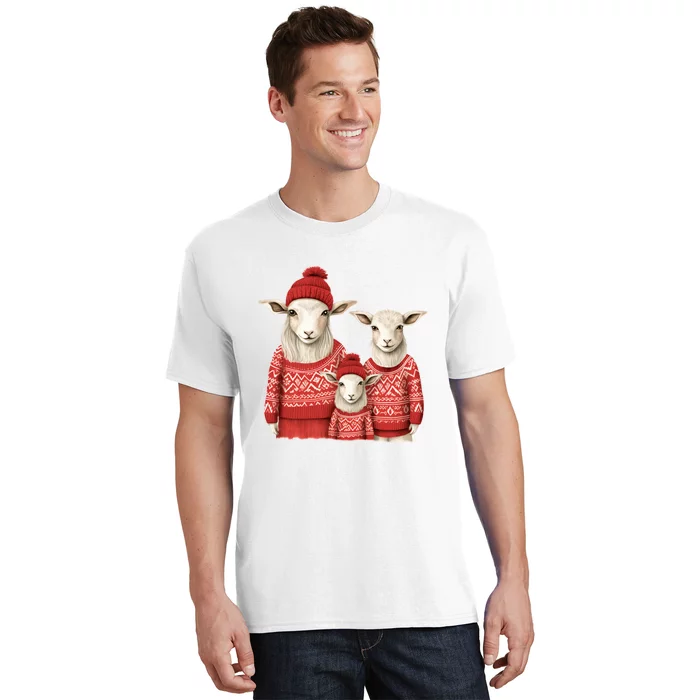 Christmas Goat Family Matching Outfit T-Shirt