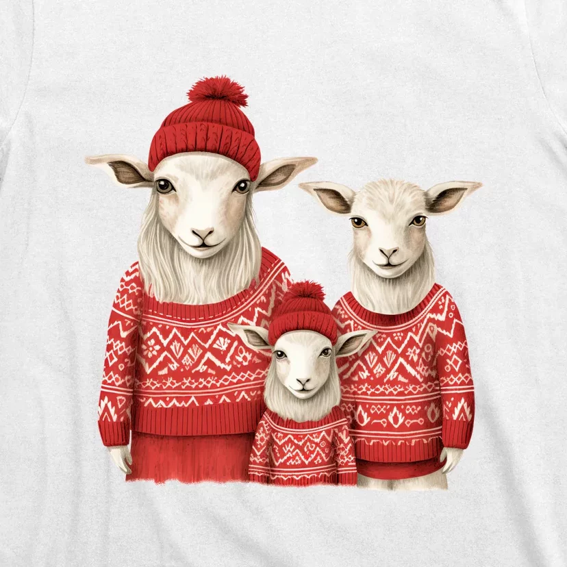 Christmas Goat Family Matching Outfit T-Shirt