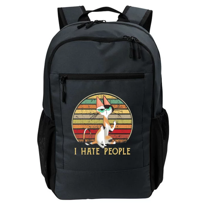 Cat Gifts For Cat Lovers Funny Mid Finger Cat I Hate People Daily Commute Backpack