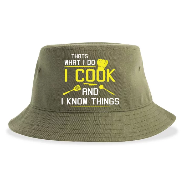 Chef Geek Food FUNNY I COOK AND I KNOW THINGS Sustainable Bucket Hat