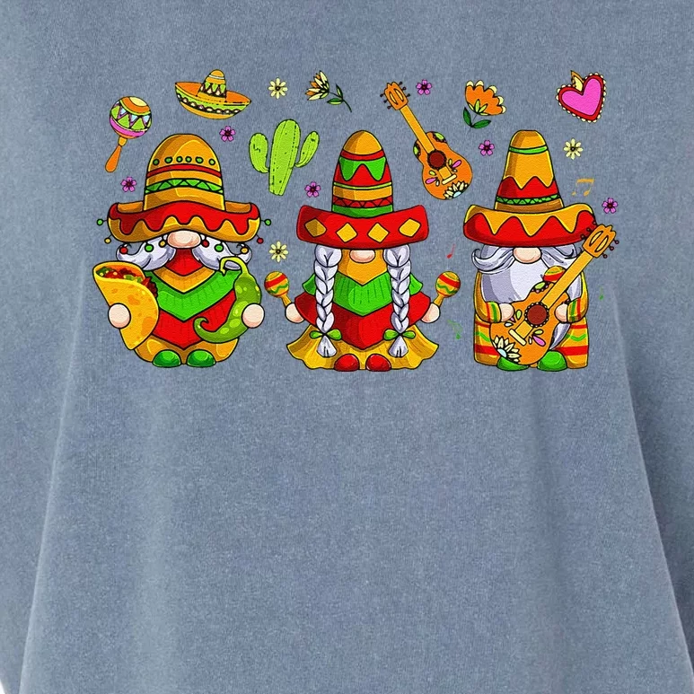 Cute Gnomes Funny Cinco De Mayo Mexican Fiesta Party Garment-Dyed Women's Muscle Tee