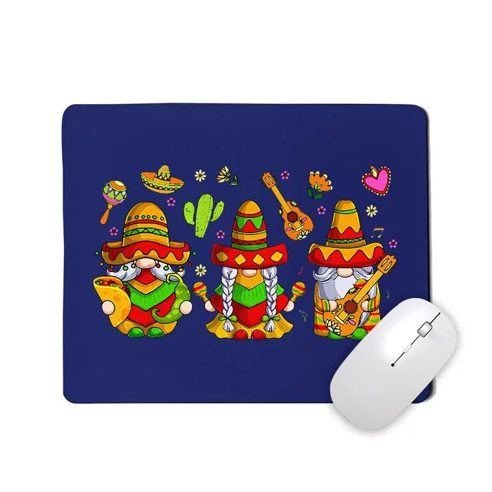 Cute Gnomes Funny Cinco De Mayo Mexican Fiesta Party Mousepad