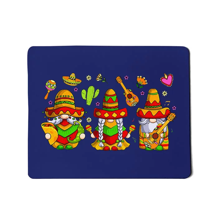 Cute Gnomes Funny Cinco De Mayo Mexican Fiesta Party Mousepad