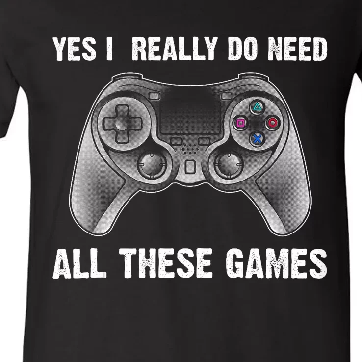 Cool Gaming For Gamer Video Game Controller Gamers V-Neck T-Shirt