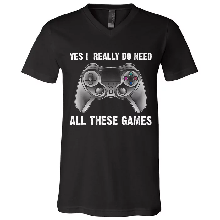 Cool Gaming For Gamer Video Game Controller Gamers V-Neck T-Shirt