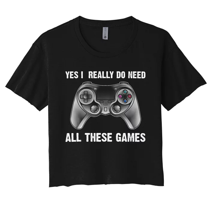 Cool Gaming For Gamer Video Game Controller Gamers Women's Crop Top Tee