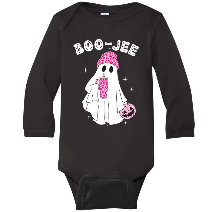 Cute Ghost Funny Halloween Boujee Boo Jee Baby Long Sleeve Bodysuit