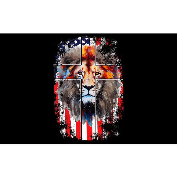 Christian God Faith Us Flag Cross Jesus Lion Of Judah Bumper Sticker