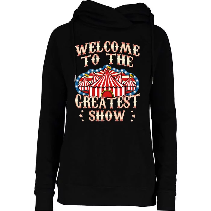 Circus Gifts For Party Ringmaster Carnival Strongman Tamer Womens Funnel Neck Pullover Hood