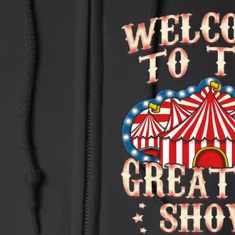 Circus Gifts For Party Ringmaster Carnival Strongman Tamer Full Zip Hoodie