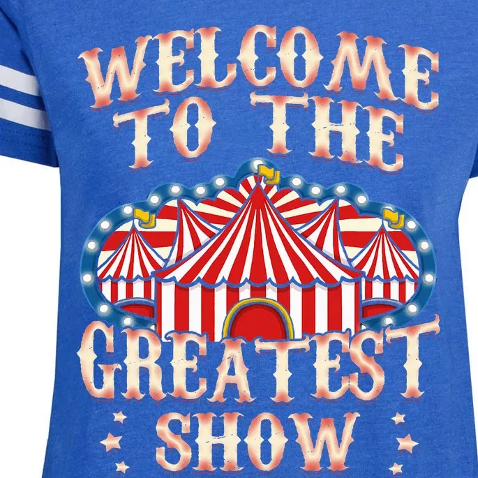 Circus Gifts For Party Ringmaster Carnival Strongman Tamer Enza Ladies Jersey Football T-Shirt