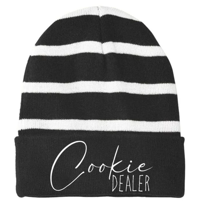 Cookie Gift For Cookies Lovers Chocolate Cookie Dealer Striped Beanie with Solid Band