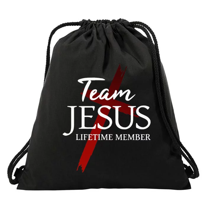 Christian God Faith Lifetime Member Team Jesus Drawstring Bag