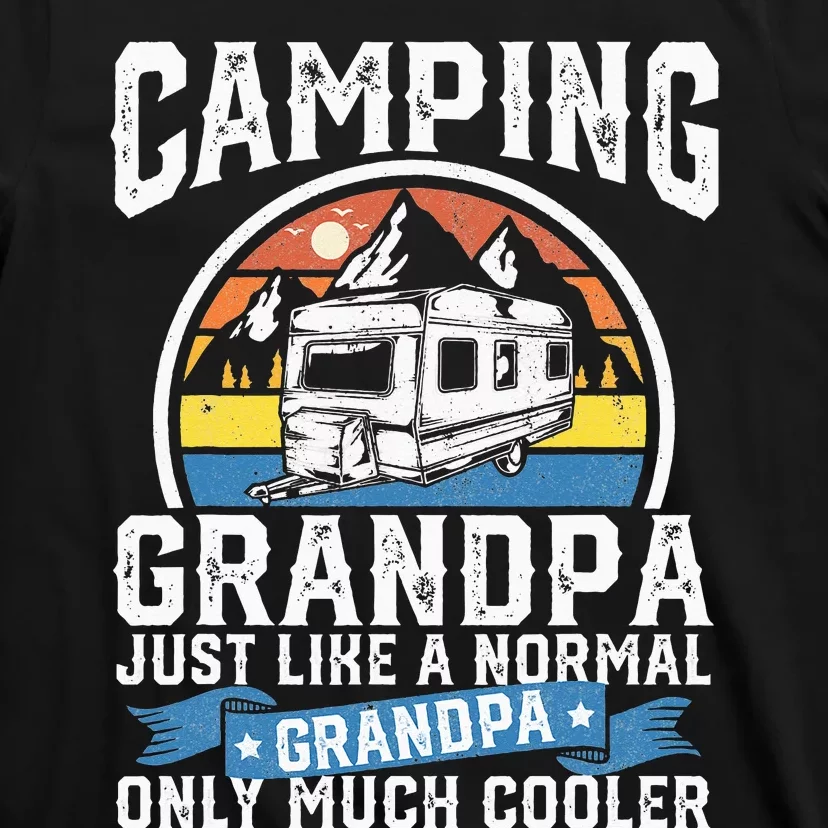 Camping Grandpa Funny Camper RV Retro Papa Outdoors Gift T-Shirt