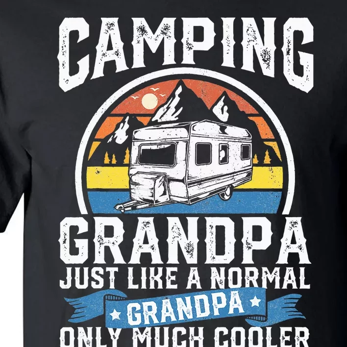 Camping Grandpa Funny Camper RV Retro Papa Outdoors Gift Tall T-Shirt