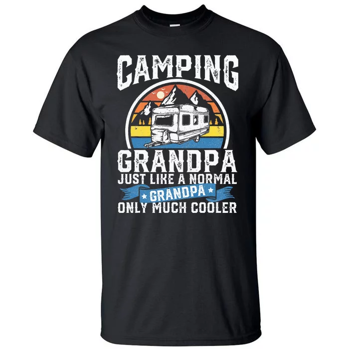 Camping Grandpa Funny Camper RV Retro Papa Outdoors Gift Tall T-Shirt