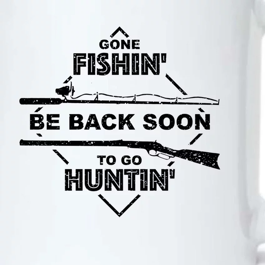 Cool Gone Fishin' Go Huntin' Funny Fisher Hunter Gift Black Color Changing Mug