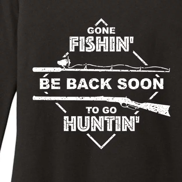 Cool Gone Fishin' Go Huntin' Funny Fisher Hunter Gift Womens CVC Long Sleeve Shirt