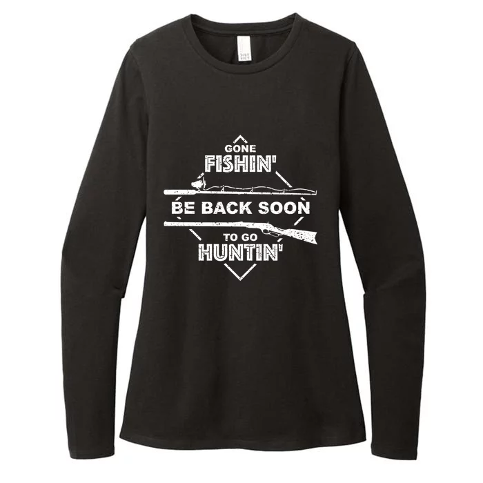 Cool Gone Fishin' Go Huntin' Funny Fisher Hunter Gift Womens CVC Long Sleeve Shirt