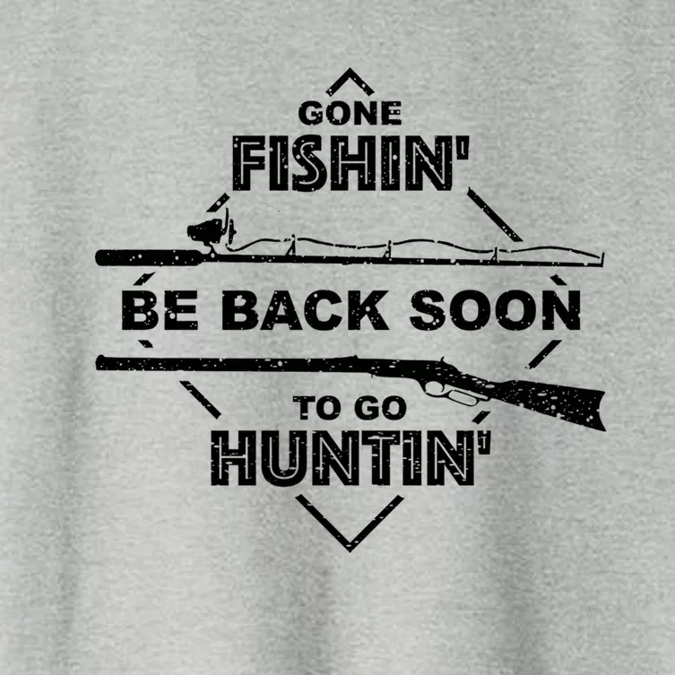 Cool Gone Fishin' Go Huntin' Funny Fisher Hunter Gift Women's Crop Top Tee