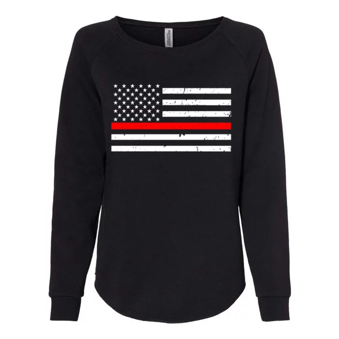 Cool Gift Firefighter Thin Red Line Flag Gift Womens California Wash Sweatshirt