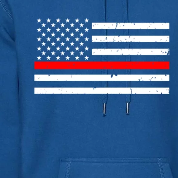 Cool Gift Firefighter Thin Red Line Flag Gift Premium Hoodie