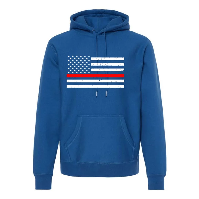 Cool Gift Firefighter Thin Red Line Flag Gift Premium Hoodie