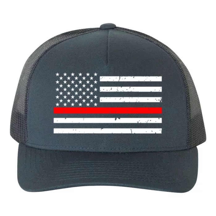 Cool Gift Firefighter Thin Red Line Flag Gift Yupoong Adult 5-Panel Trucker Hat