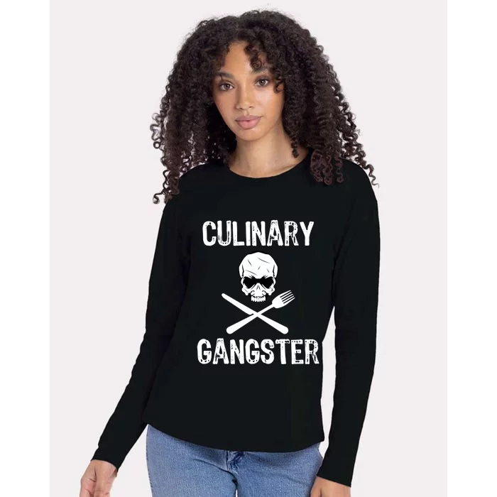 Culinary Gangster Funny Cooking Chef Gift Womens Cotton Relaxed Long Sleeve T-Shirt