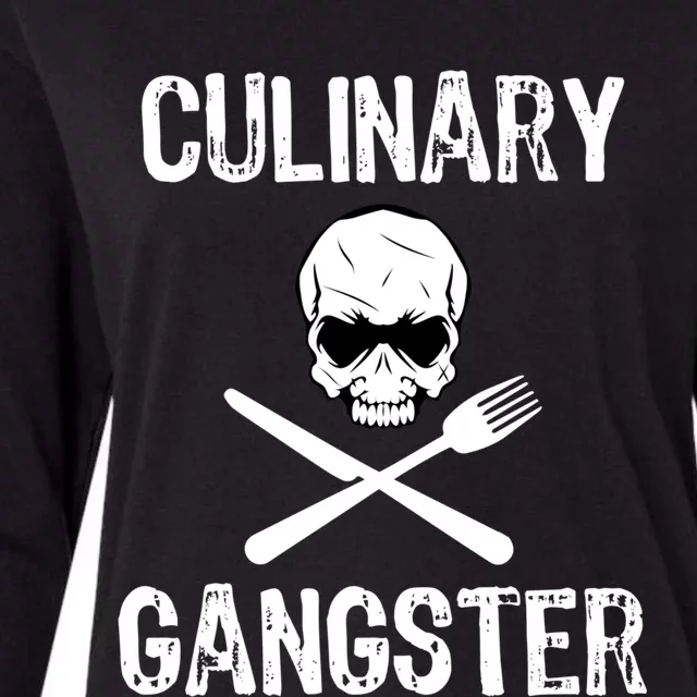 Culinary Gangster Funny Cooking Chef Gift Womens Cotton Relaxed Long Sleeve T-Shirt