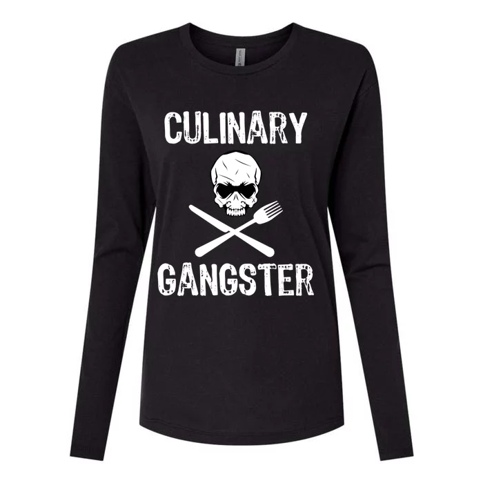 Culinary Gangster Funny Cooking Chef Gift Womens Cotton Relaxed Long Sleeve T-Shirt