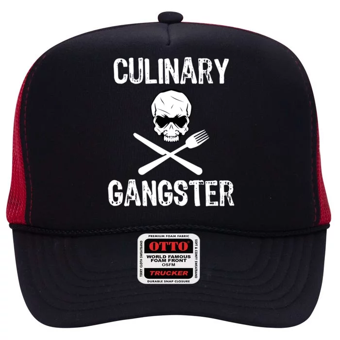 Culinary Gangster Funny Cooking Chef Gift High Crown Mesh Trucker Hat