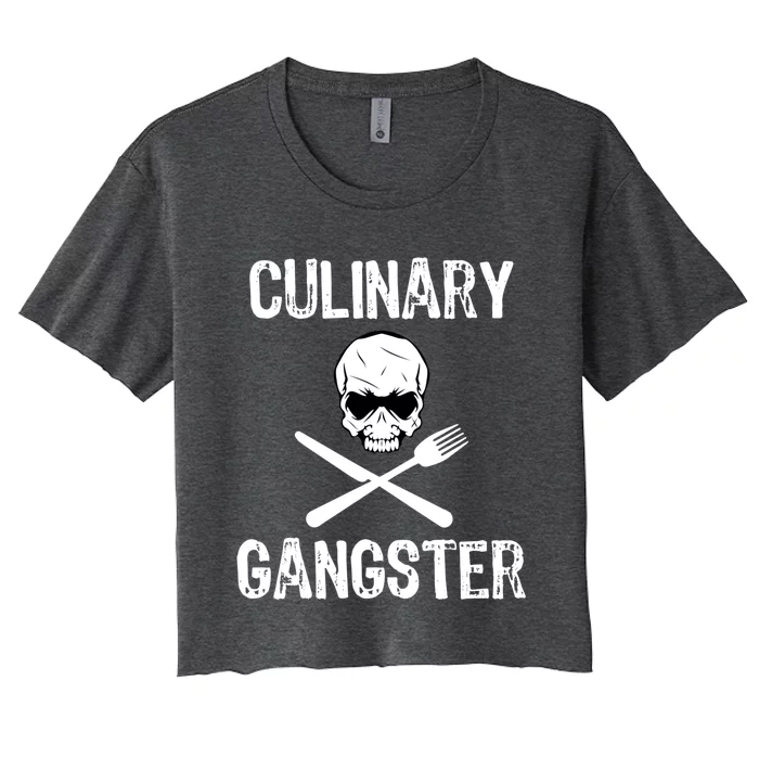 Culinary Gangster Funny Cooking Chef Gift Women's Crop Top Tee