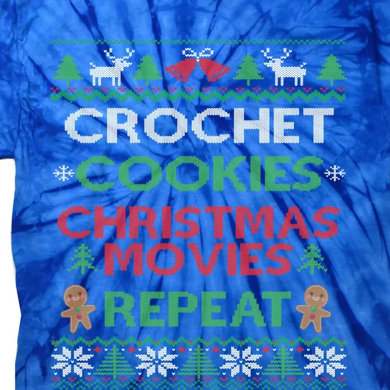 Crochet Gift Funny Crocheting Lover Ugly Christmas Pajama Cute Gift Tie-Dye T-Shirt