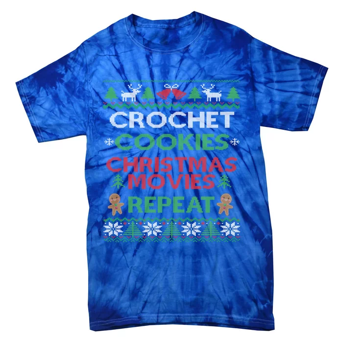 Crochet Gift Funny Crocheting Lover Ugly Christmas Pajama Cute Gift Tie-Dye T-Shirt