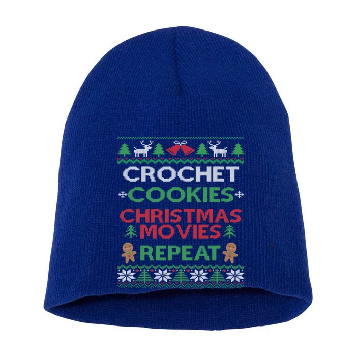 Crochet Gift Funny Crocheting Lover Ugly Christmas Pajama Cute Gift Short Acrylic Beanie