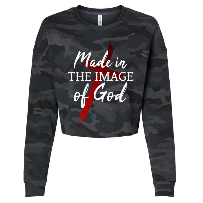 Christians God Faith Jesus Made In The Image Of God Cropped Pullover Crew