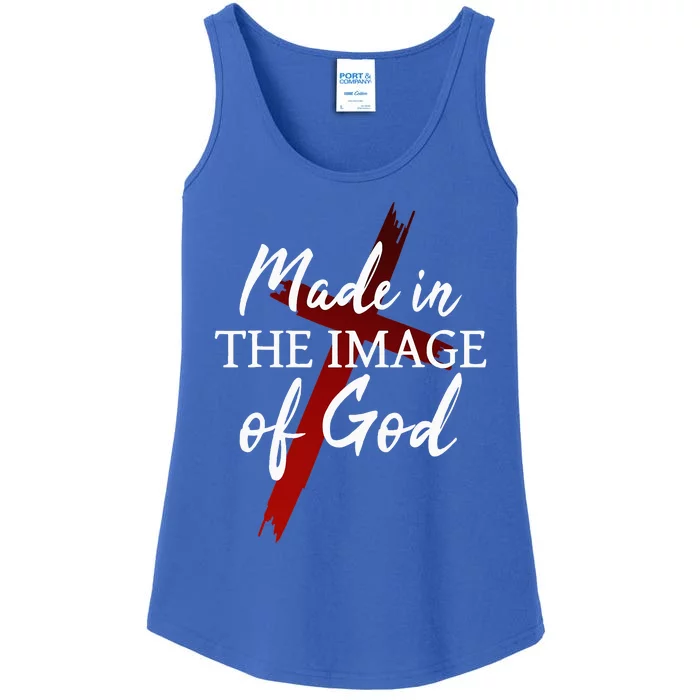 Christians God Faith Jesus Made In The Image Of God Ladies Essential Tank