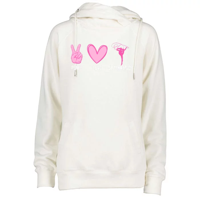 Cool Gymnastics For Women Gymnast Sports Peace Love Womens Funnel Neck Pullover Hood