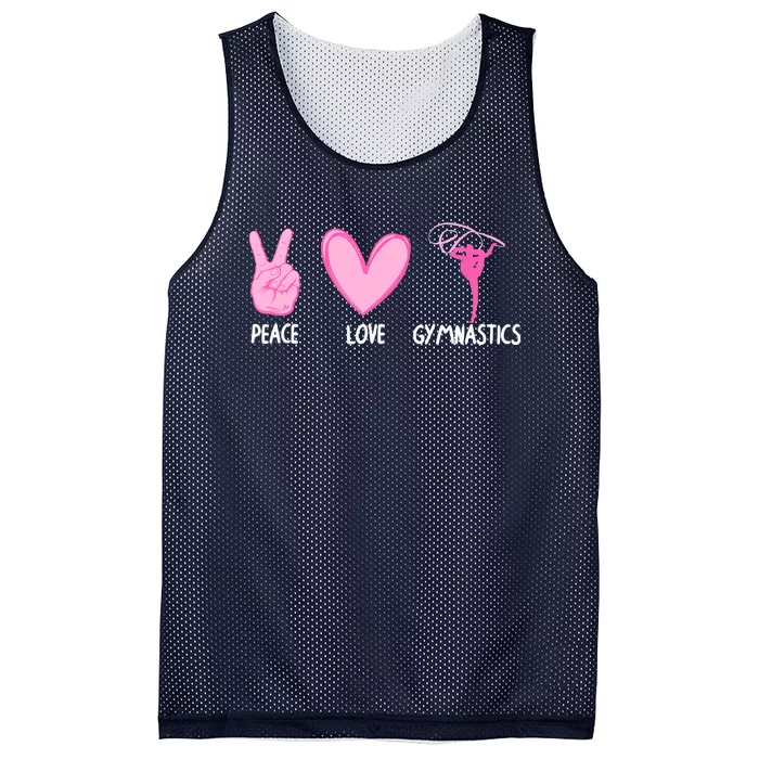 Cool Gymnastics For Women Gymnast Sports Peace Love Mesh Reversible Basketball Jersey Tank